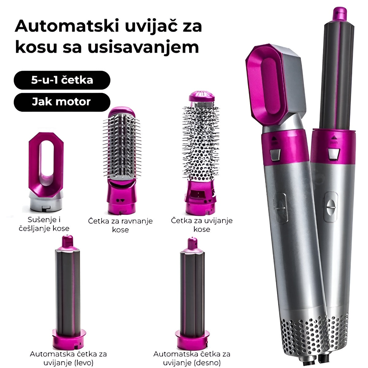 Air Styler - 5u1 Stajler sa nastavcima za oblikovanje kose SveZaDom
